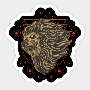 LION SACRED GEOMETRY Sticker